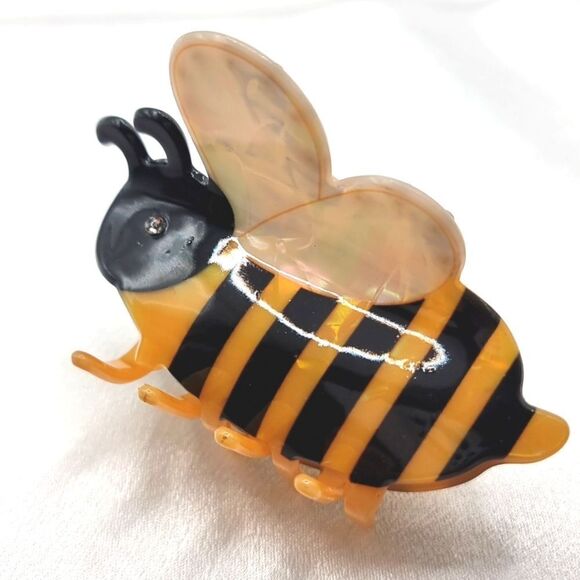 New ZARA printed bee claw clip with jewel appliqués - Picture 3 of 6